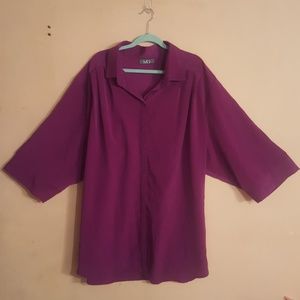Brand New Plus Size Button down Magenta Top